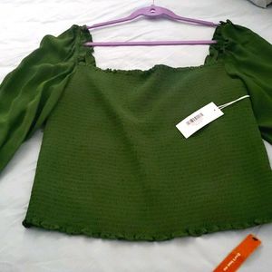 NWT Reformation ES 3X in Moss Long Sleeve Top